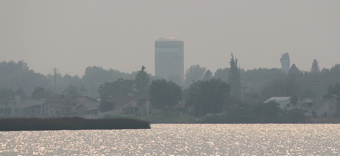 Smoke from wildfires lingers over Moses Lake in 2018. As fire season gets into full swing, it’s important to keep an eye on air quality outdoors.