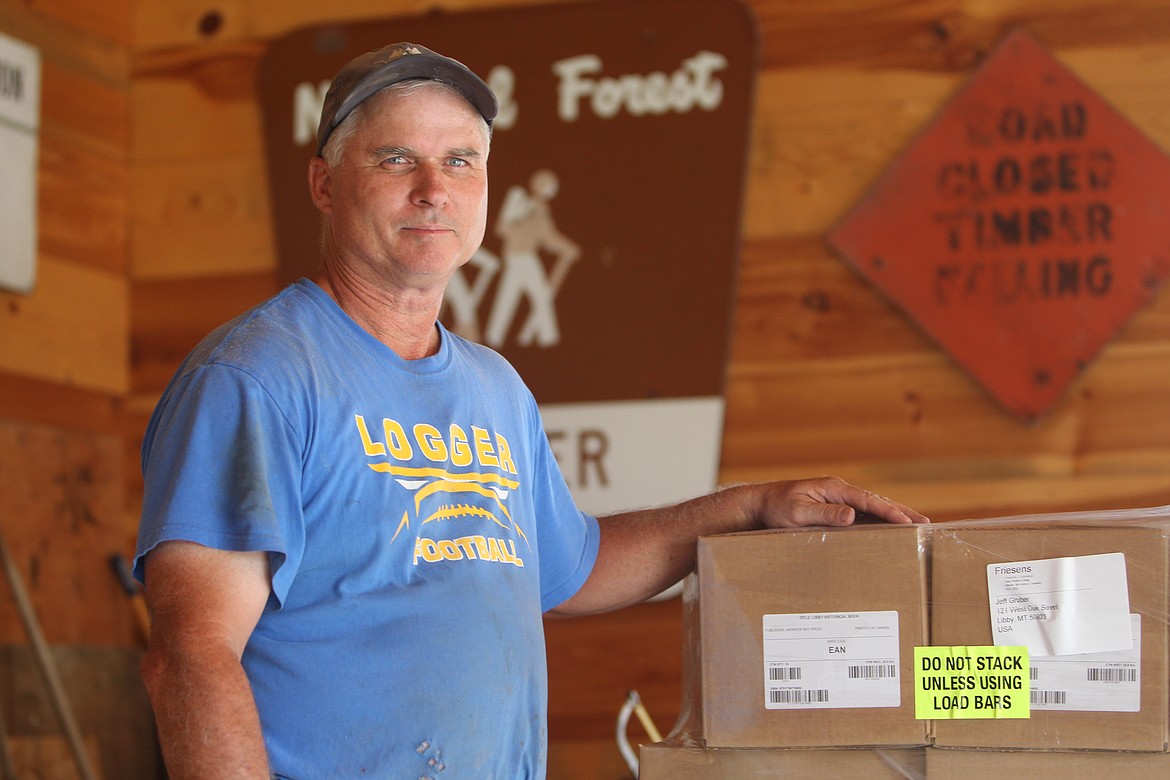 Jeff Gruber, retired Libby High School history teacher, received a shipment of 2,500 copies of his forthcoming book on July 27. Gruber said he has been working on and off for 17 years on the book, which documents Libby's history. The book will go on sale Aug. 12 at the Memorial Center at 6 p.m. (Will Langhorne/The Western News)