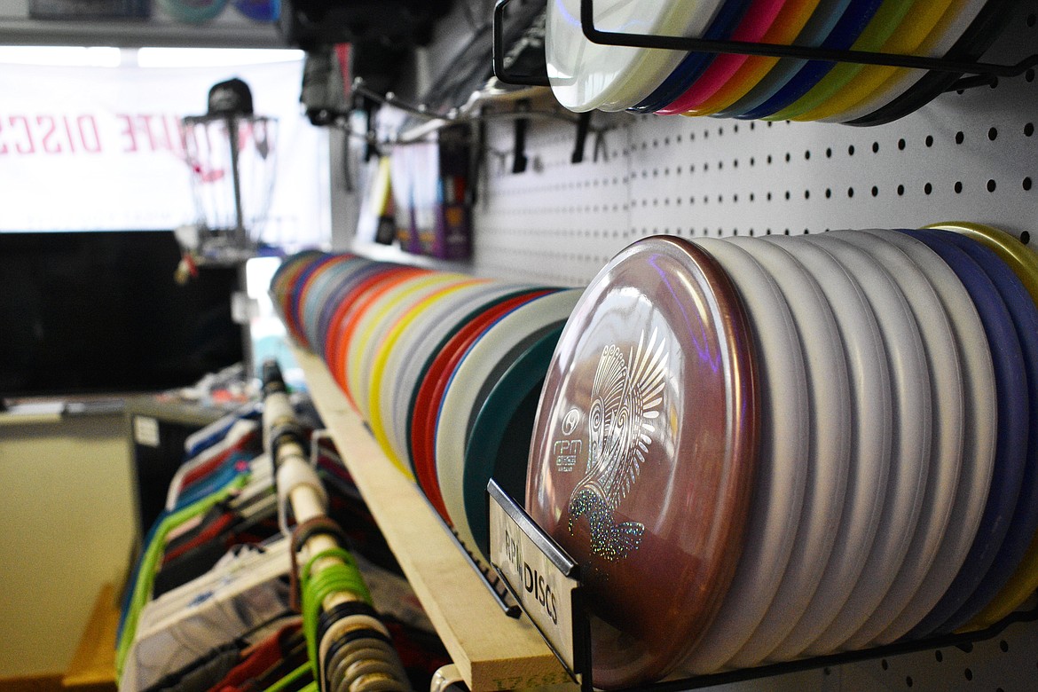 Plenty of apparel and discs are available at Johnny Eastaugh's store.