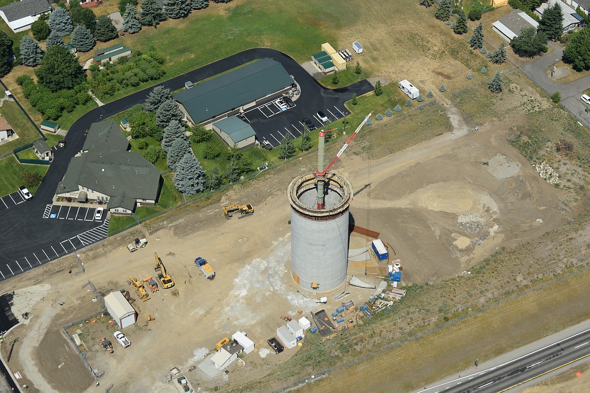 Work on the water tower is expected to finish in July 2022.

Photo courtesy of Mike Kincaid