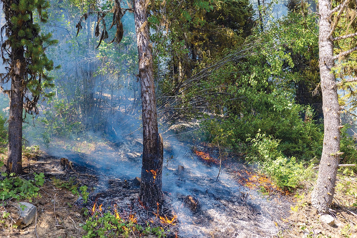 The fire was primarily ground fire Wednesday, burning in extremely dry fuels. Even green brush burned like tinder.