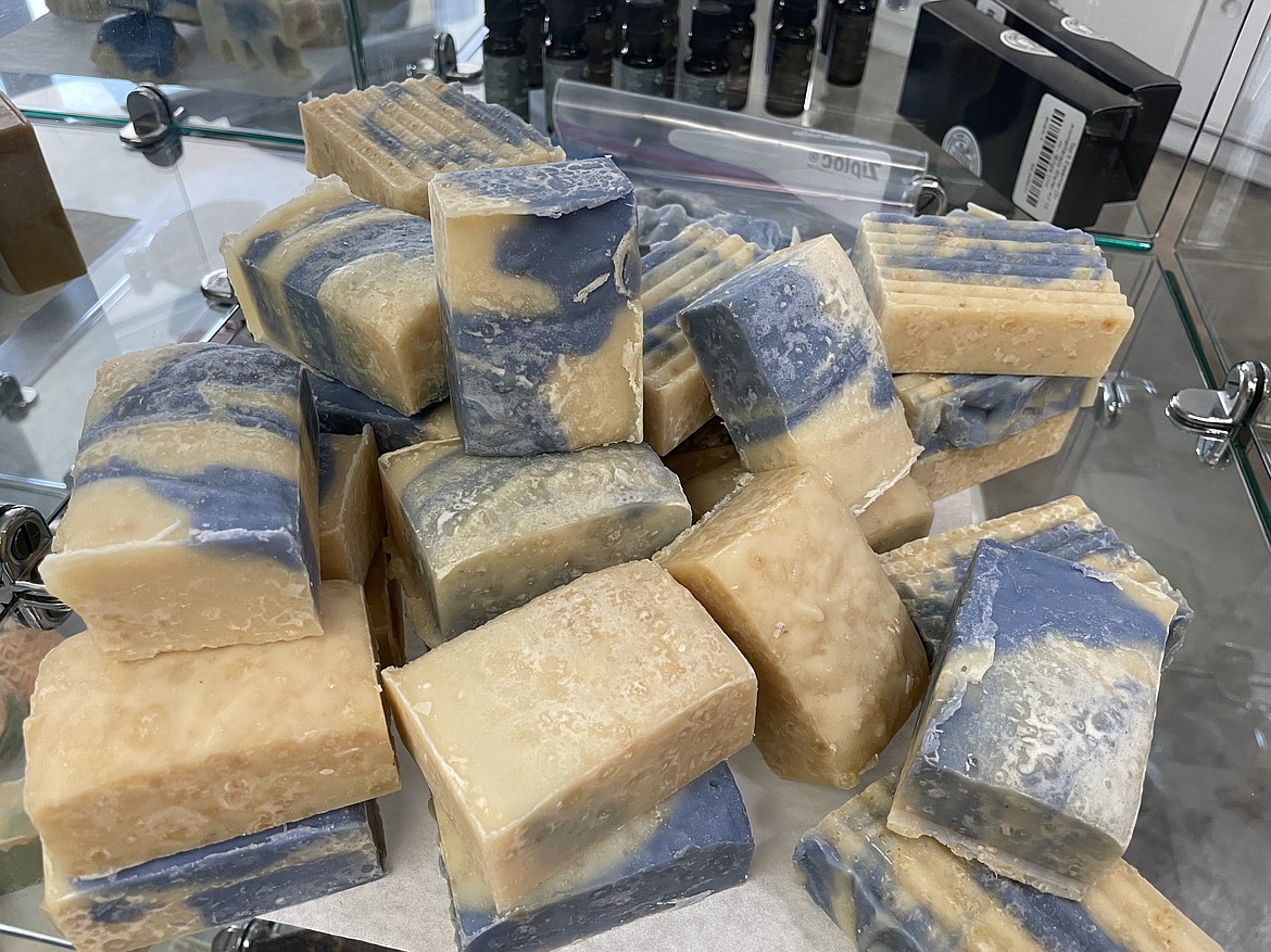 A pile of soap made by Basalt Collective owner Nate Ulmer is for sale in Ulmer’s gallery in downtown Moses Lake.