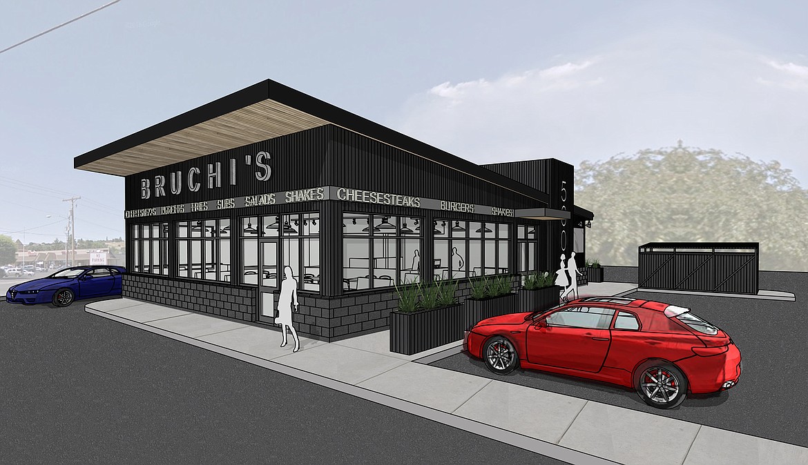 Courtesy photo
This drawing shows the design of a new Bruchi's quick-service restaurant planned at the corner of Highway 41 and Mullan Avenue in Post Falls.