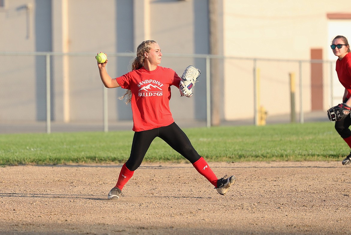 Kalila Tuinstra throws to second base to record an out on Thursday.