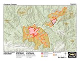 Deceitful fire approaches power line corridor