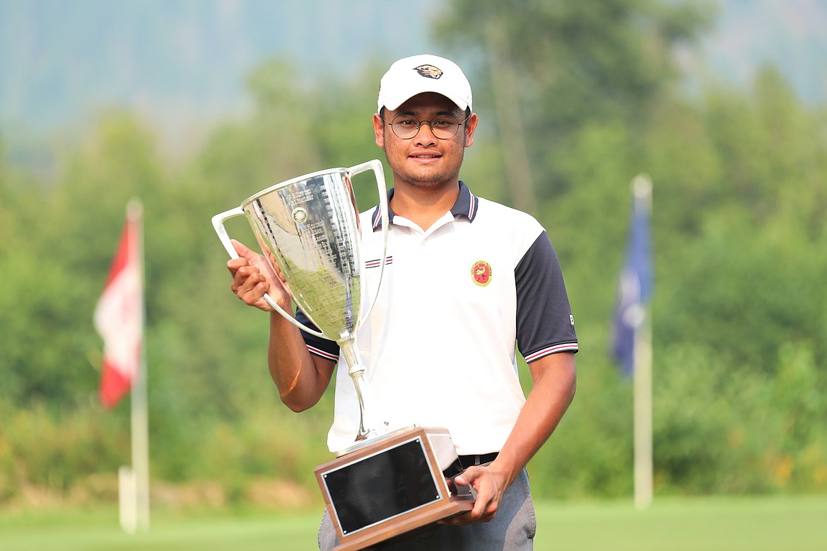 Alfred Raja poses for a photo after capturing the 119th Pacific Northwest Men's Amateur Championship on Saturday at The Idaho Club.