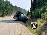 Propane truck crashes on Bayview Road