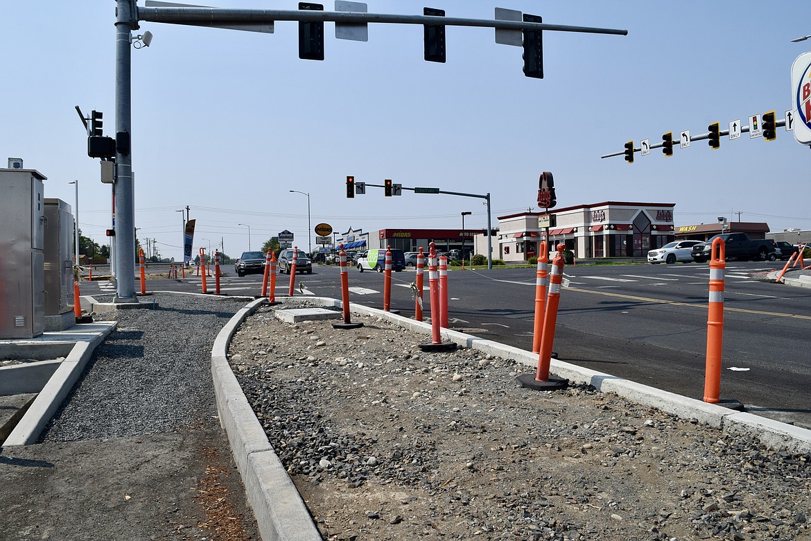 The view eastward from the southeast corner of the intersection of North Stratford and West Valley roads shows some of the incomplete construction. The city of Moses Lake has put completion of the Stratford Road improvement project out for bid, as the original contractor defaulted on its contract.