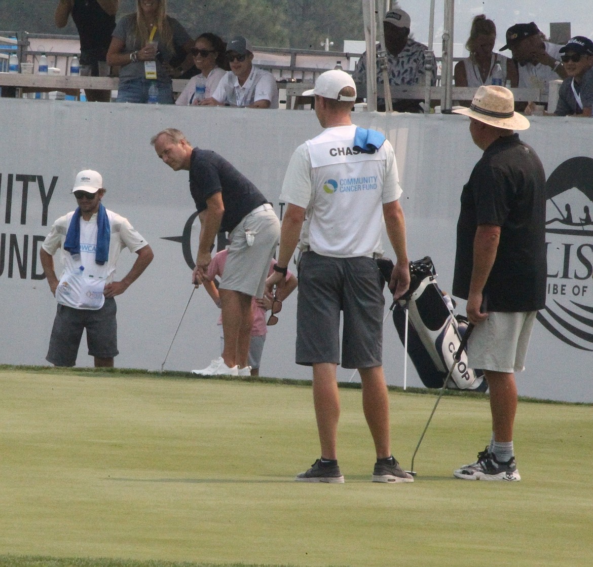 JASON ELLIOTT/Press
Tampa Bay Lightning coach Jon Cooper putts his final shot in on the 18th hole at The Coeur d'Alene Resort Golf Course during The Showcase golf exhibition on July 31.