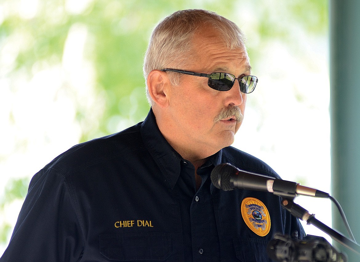 Whitefish police Chief Bill Dial speaks in a 2015 file photo. Dial abruptly retired on Wednesday, Aug. 4, 2021, after 20 years with the police department. (Whitefish Pilot)