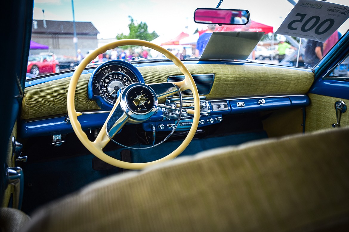 Interior of a 1954 Kaiser Special at the Evergreen Show 'N Shine at Conlin's Furniture on Saturday, Aug. 7. (Casey Kreider/Daily Inter Lake)