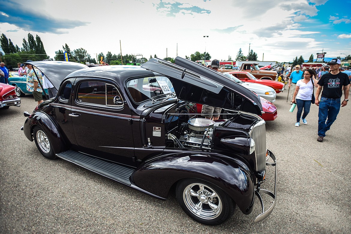 Bigfork resident Bill Smith's 1937 Chevrolet Business Coupe at the Evergreen Show 'N Shine at Conlin's Furniture on Saturday, Aug. 7. (Casey Kreider/Daily Inter Lake)