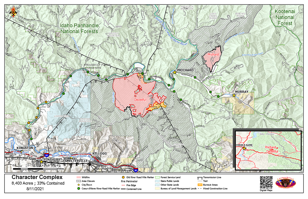 Character Complex wildfire update for Aug. 11 | Shoshone News-Press