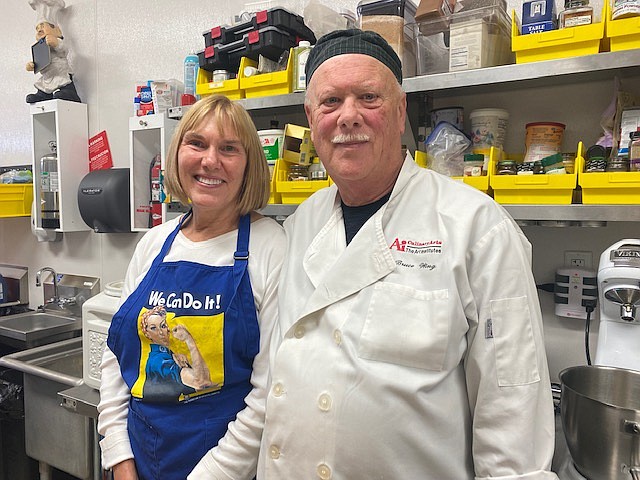 Master baker Bruce Wing and his wife Kristen, owners of Culinaire Express in Post Falls, stand in the center of their private commercial grade kitchen. Bruce does all of the baking while Kristen said, "I do the finances, and the dishes."