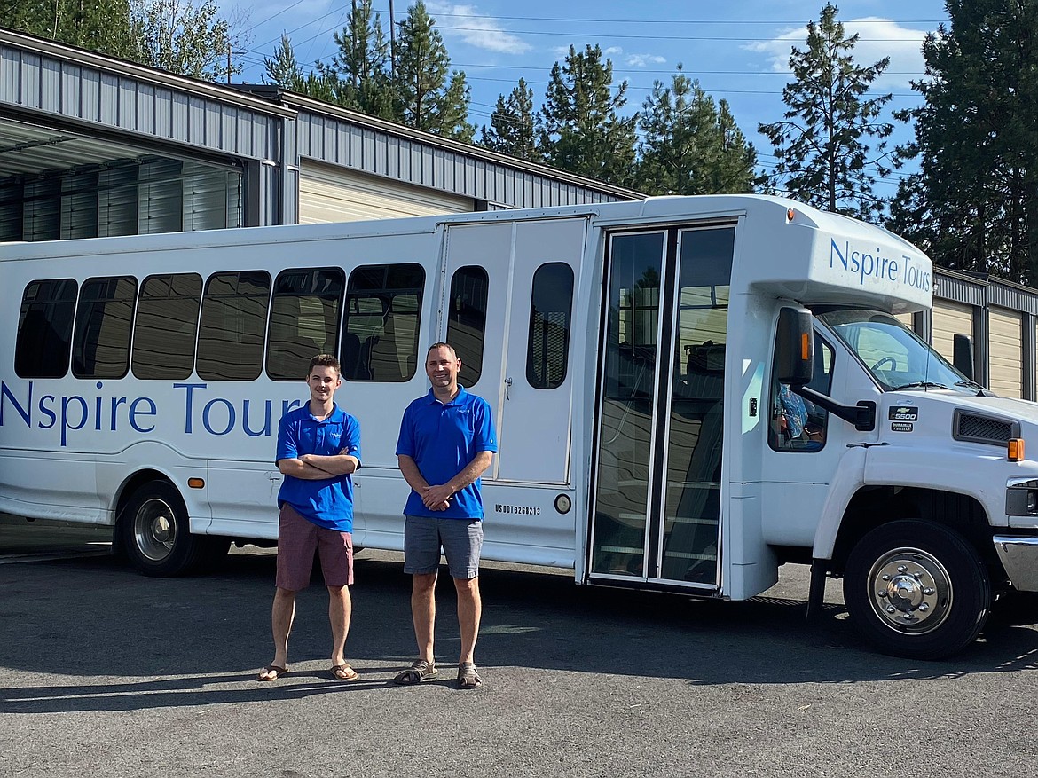 Courtesy photo
Kyler John, left, and Andreas John offer 27-passenger bus charter services and tours throughout the Northwest on Coeur d'Alene-based Nspire Tours.