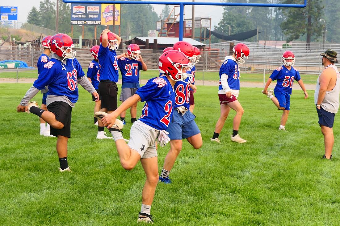 The Superior Bobcats stretch during the second day of practice last week. (Chuck Bandel/Mineral Independent)