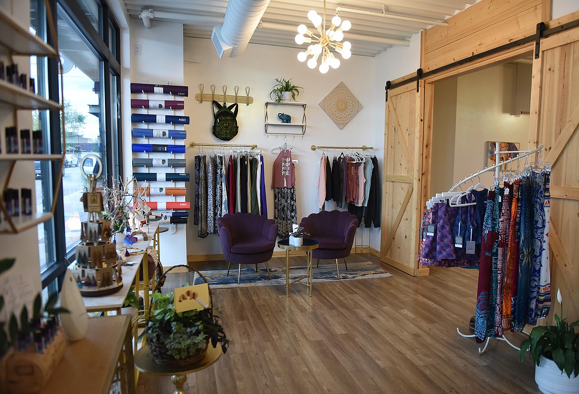 New owner Michelle "Shelle" Kuntz has turned the foyer at the Whitefish Yoga Hive into a retail space. (Heidi Desch/Daily Inter Lake)