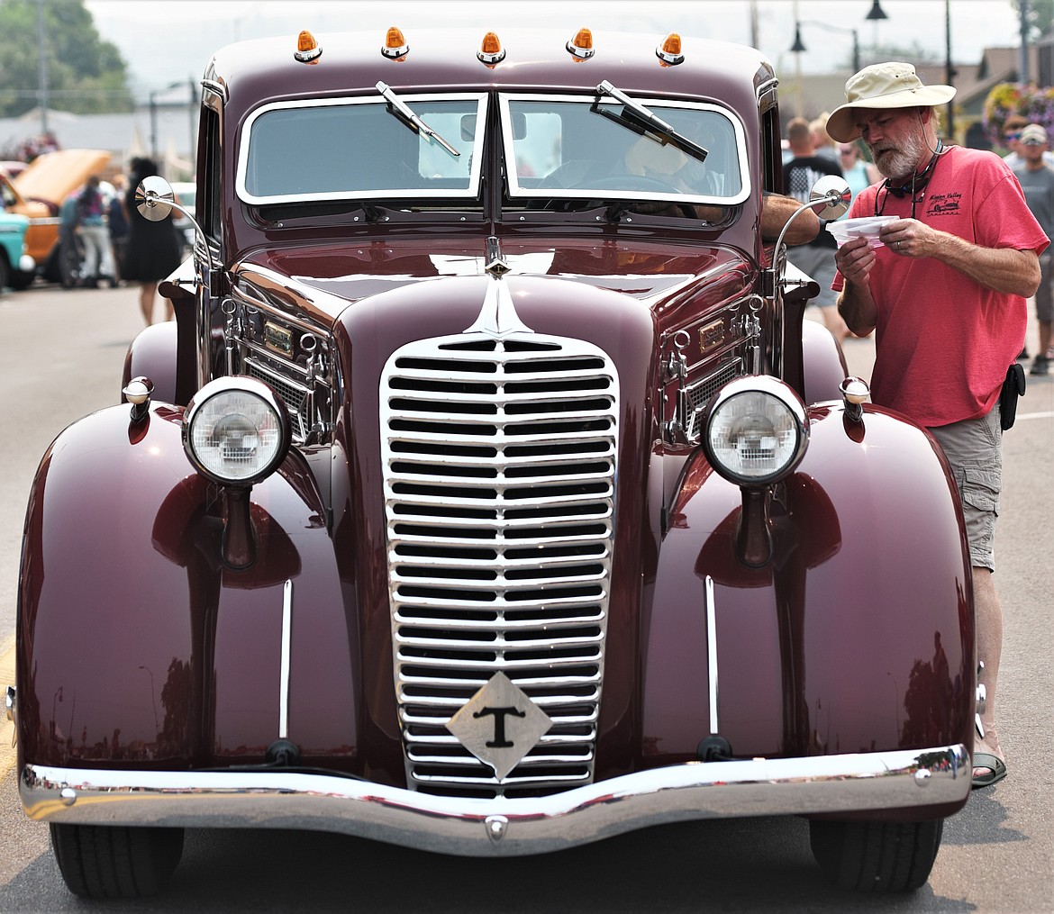 Dennis Black of Arlee claimed the Best of Show trophy Saturday at the Cruisin' by the Bay car show in Polson with his 1936 Diamond T Truck. (Scot Heisel/Lake County Leader)