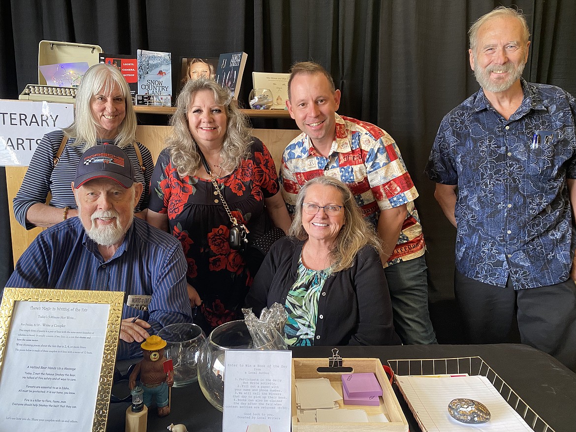 Members of the Idaho Writers League: back row from L: Jane DeMilo, Sarah Vail, Mark Griswold,
front row from L: John Gessner and Suzanne Holland
