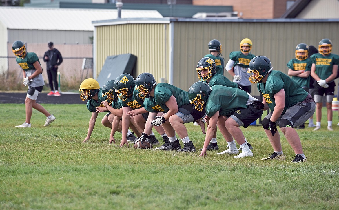 Whitefish football practices on Wednesday at the high school. (Whitney England/Whitefish Pilot)