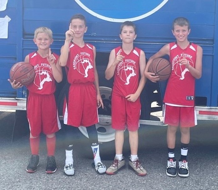 From left: Brady Yarbrough, Trevor Tadic, McKale Peters and Bennett Nieman from Sandpoint Future captured the fourth grade title at the Coeur d'Alene Shootout 3-on-3 Basketball Tournament at North Idaho College on Aug. 21-22.