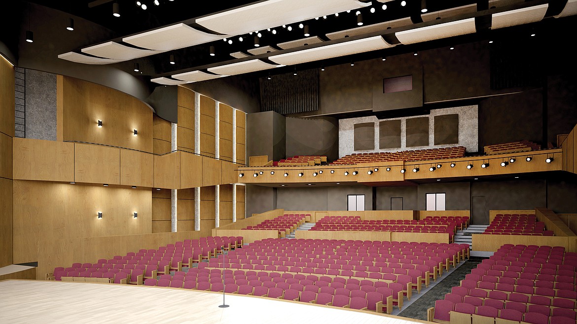 This rendering shows the performance hall in the Paul D. Wachholz College Center under construction at Flathead Valley Community College. (Courtesy photo)