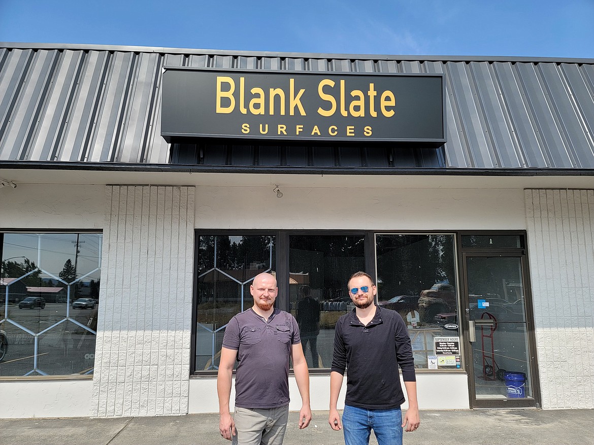 Courtesy photo
Vitaliy and Mike Muzy are with Blank Slate Surfaces, which opens Wednesday in Suite A at 3700 N. Government Way.