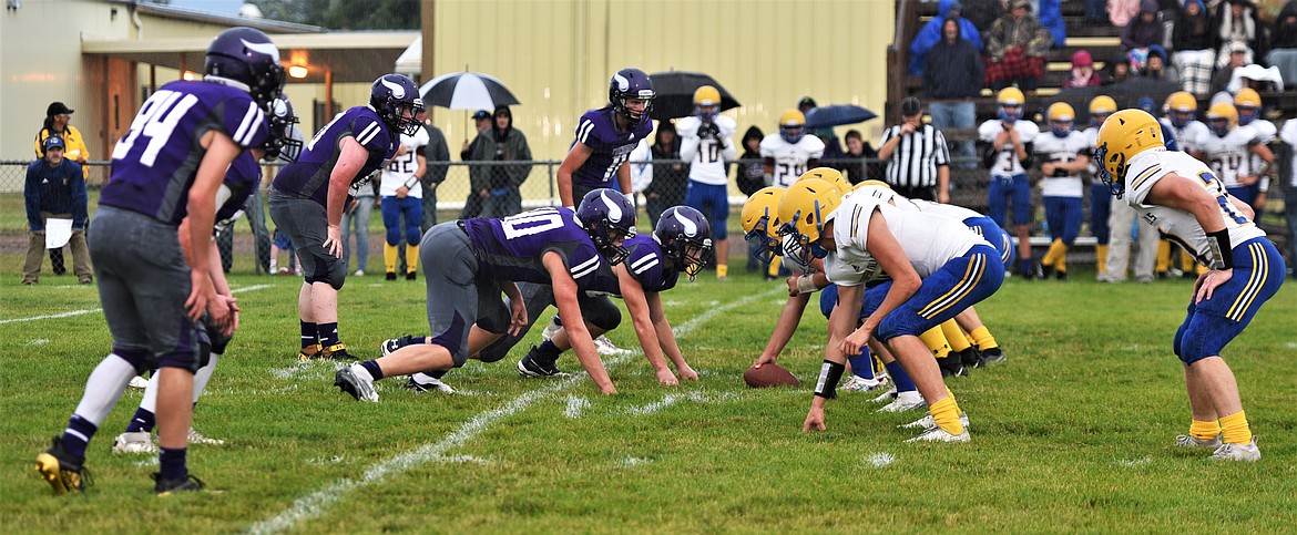 The Vikings defense had trouble containing the Blue Hawks' run-heavy offensive attack. (Scot Heisel/Lake County Leader)