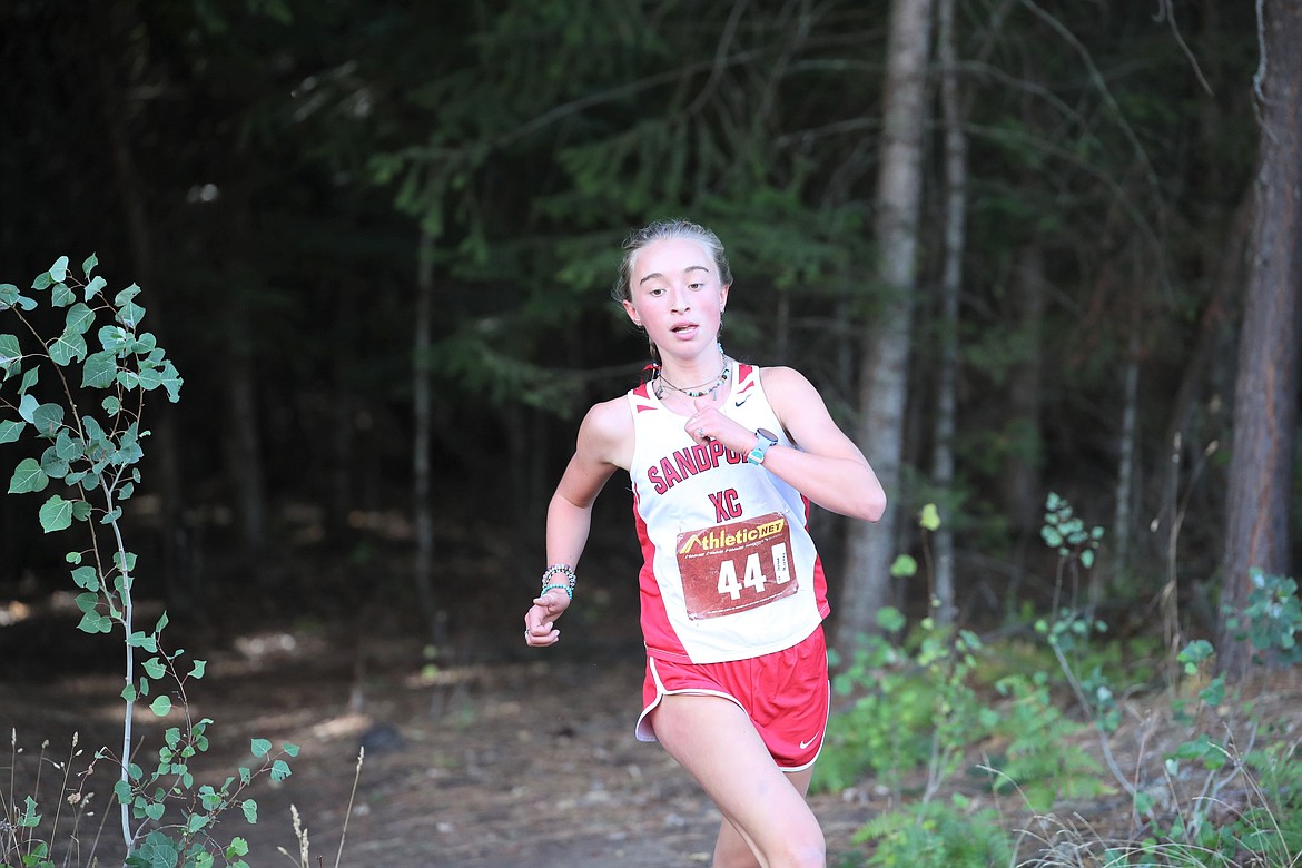 Grace Rookey competes in Friday's dual.