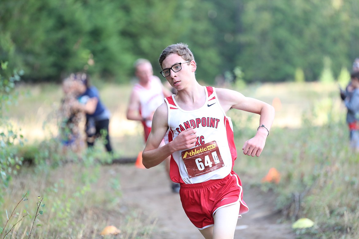 Nathan Roche rounds a corner on Friday.