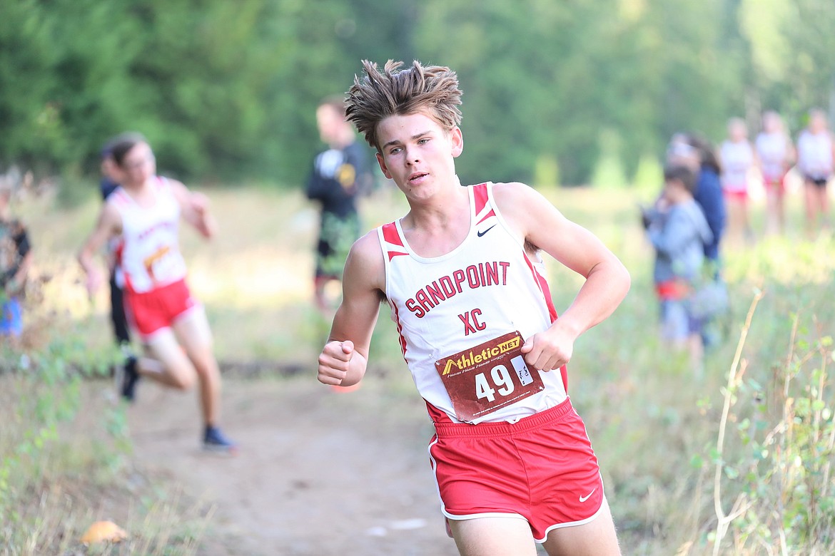 Trey Clark competes in Friday's dual.