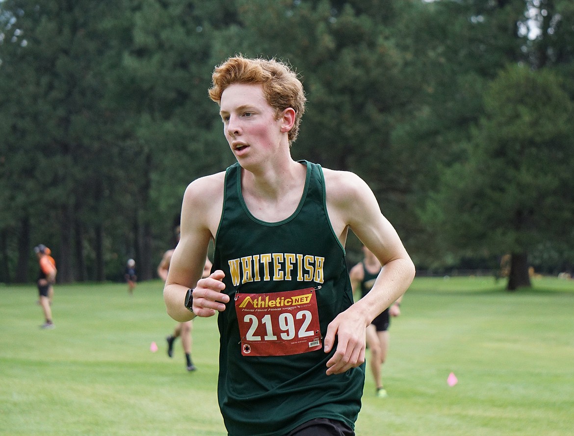 Bulldog Nate Inglefinger runs Friday at the cross country meet in Libby. (Matt Weller photo)