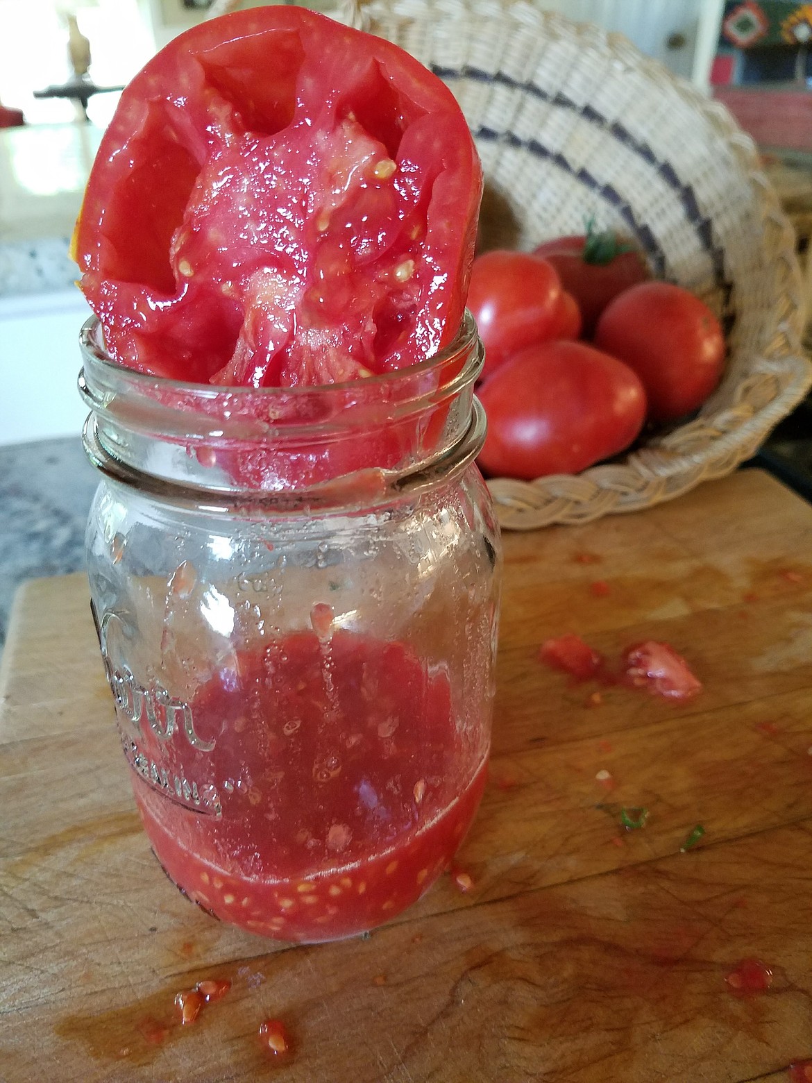 Saving tomato seeds can get a little messy!