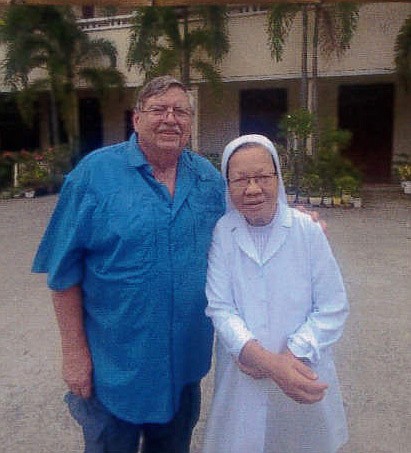 Author and Vietnam War veteran Stan Bain poses with Sister Renee, a nun who was at an orphanage in My Tho, Vietnam, at the same time as Bain during a Viet Cong attack on the facility in November 1967. Bain served 13 months in Vietnam in 1967 and 1968. (Courtesy photo)