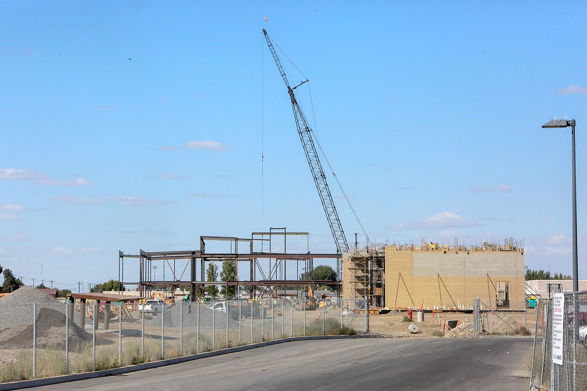 Construction is underway for Moses Lake School District’s new high school, still informally dubbed “Real World Academy,” Wednesday. Look for more coverage in future Herald reporting on the facility being built behind the Columbia Basin Technical Skills Center.