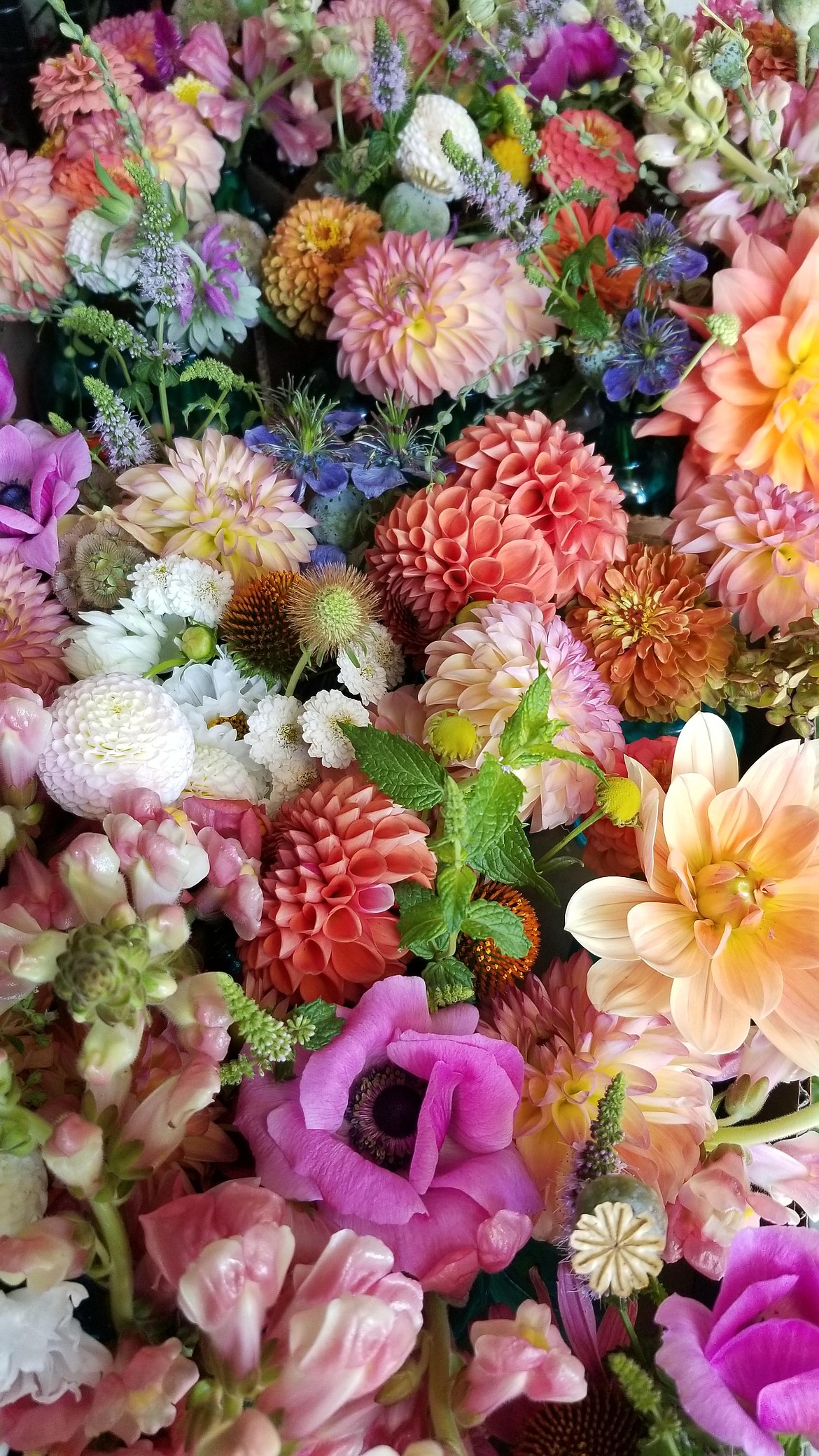 April Vomfell creates flower arrangements for weddings using blooms picked by hand at Flathead Farmworks in Kalispell. (Courtesy of April Vomfell)
