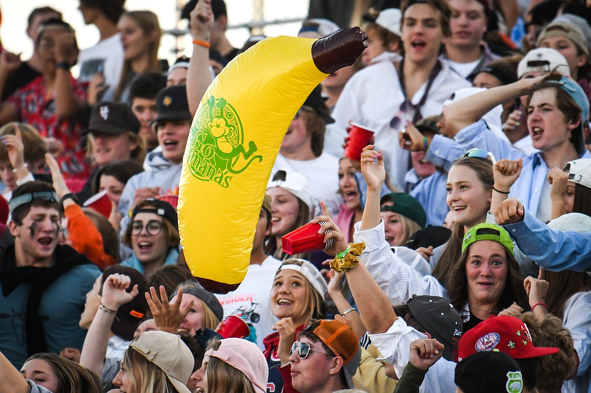 Flathead students bounce an inflatable banana around in the stands during the game against Gallatin at Legends Stadium on Friday, Sept. 3. (Casey Kreider/Daily Inter Lake)