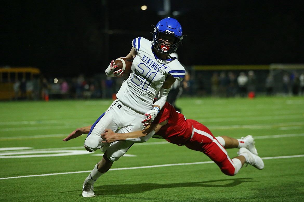 JASON DUCHOW PHOTOGRAPHY
Tanner Langley of Coeur d'Alene returned a fumble 62 yards for a touchdown at Sandpoint on Friday night.