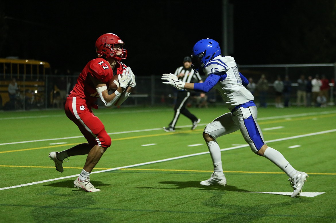 Connor Hindberg catches his second touchdown on the night from Gerrit Cox.