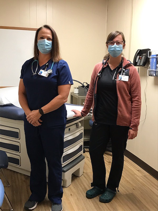 Debbie Young, registered nurse and Heidi Kearns, family nurse practitioner are part of the medical staff serving Evergreen School District's health clinic at East Evergreen Elementary. (Photo provided)