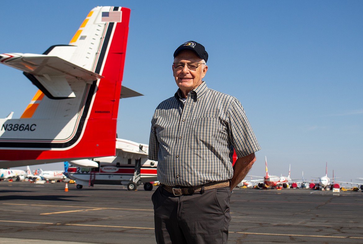 David Bailey, former executive manager for the Port of Moses Lake, stands on the runway at the Grant County International Airport on Friday morning.