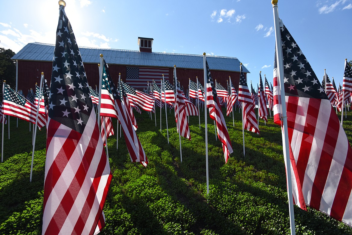 The Flathead Valley Exchange Club and Glacier High School have teamed up to host a Field of Honor for Memorial Day weekend. In 2021, Bigfork hosted a similar display to raise funds for Heroes and Horses and The Paladin Conservancy.(Jeremy Weber/Daily Inter Lake)