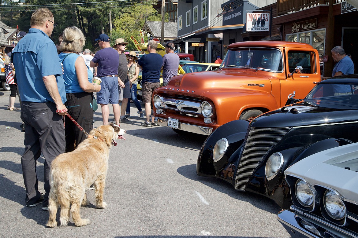 Even the dogs seemed to appreciating the great cars at this year's show. (Kay Bjork photo)