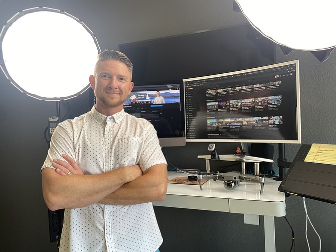 Trent Grandstaff, the face of the Living Life in North Idaho YouTube channel and founder of TG Squared Productions, stands in his downtown Coeur d'Alene studio.