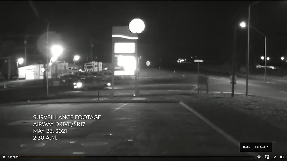 A screenshot of surveillance footage shows one of the vehicles Grant County Sheriff's Office detectives are seeking to determine whether its occupants saw a homicide.