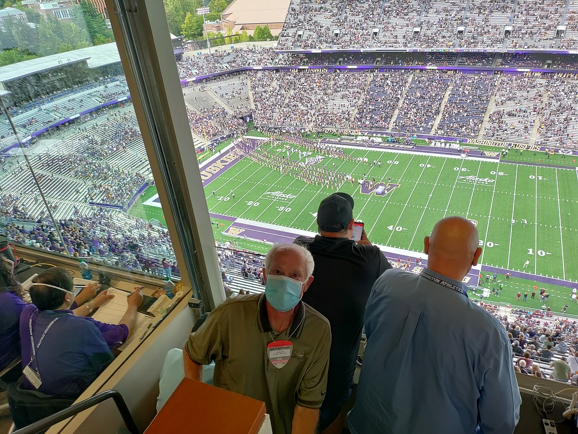 Courtesy photo
Nils Rosdahl enjoys the Montana-Washington college football game last weekend from the press box of Husky Stadium in Seattle.