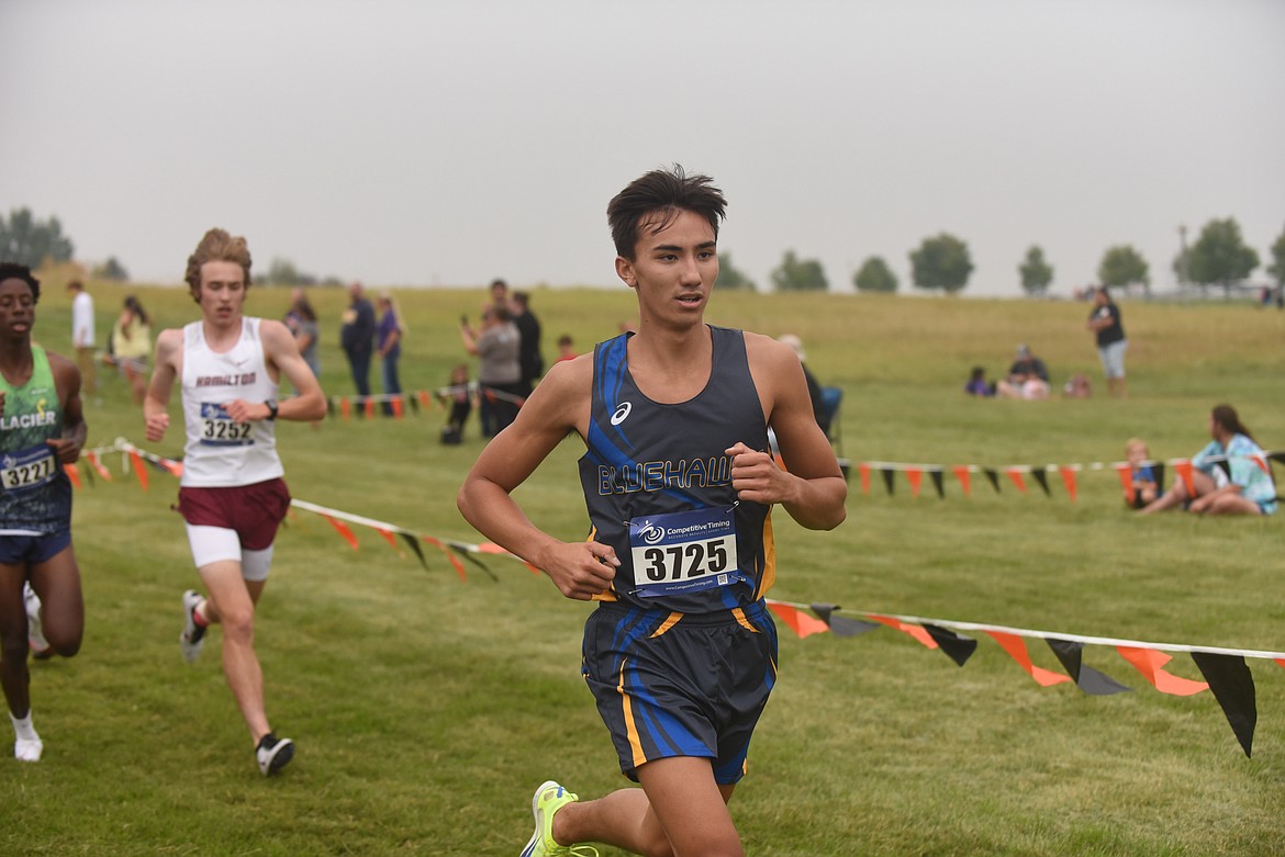 Thompson Falls cross country runner Will Hyatt competes at last Friday's Flathead Invite in Kalispell. Hyatt placed 59th for the Blue Hawks. (Scott Shindledecker/Valley Press)