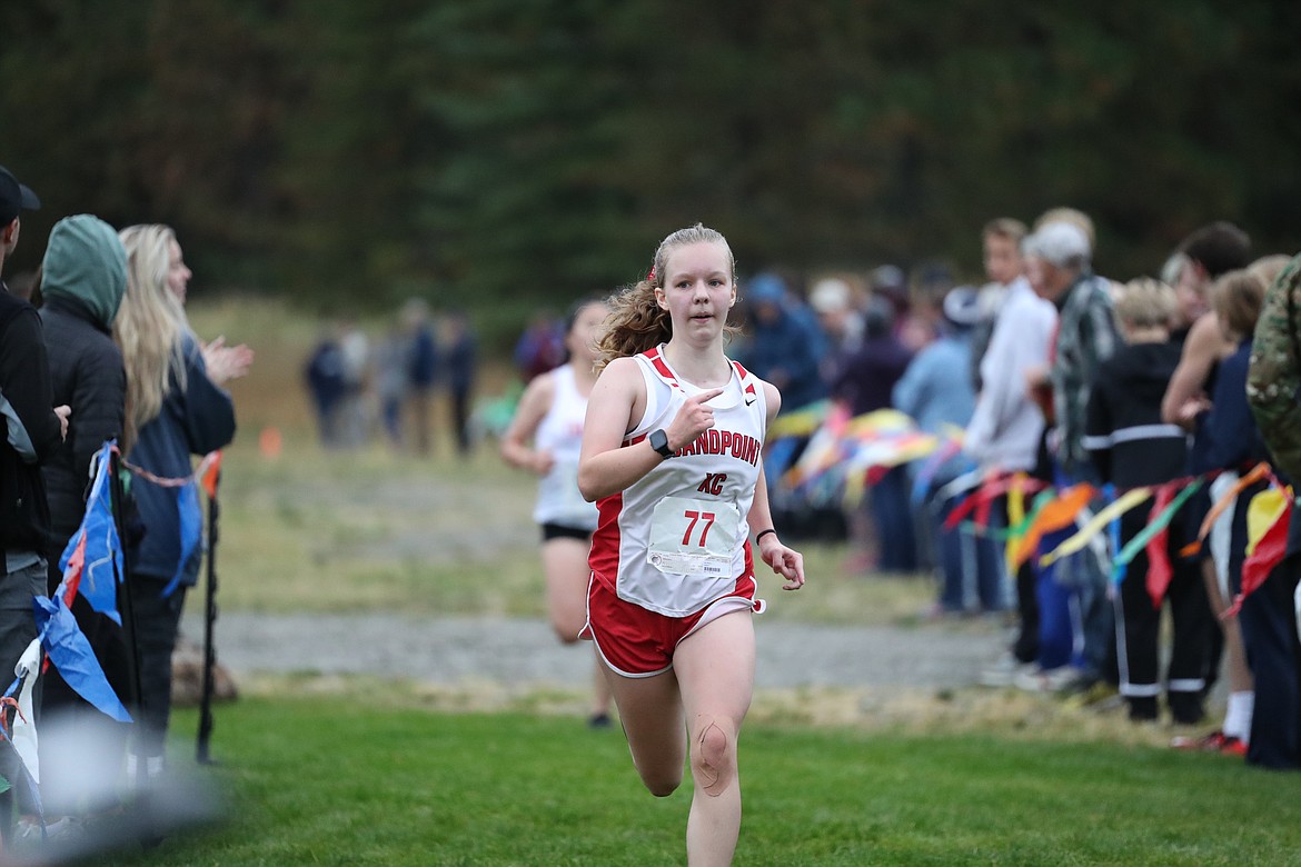 Alice Davison nears the finish of Saturday's JV race.