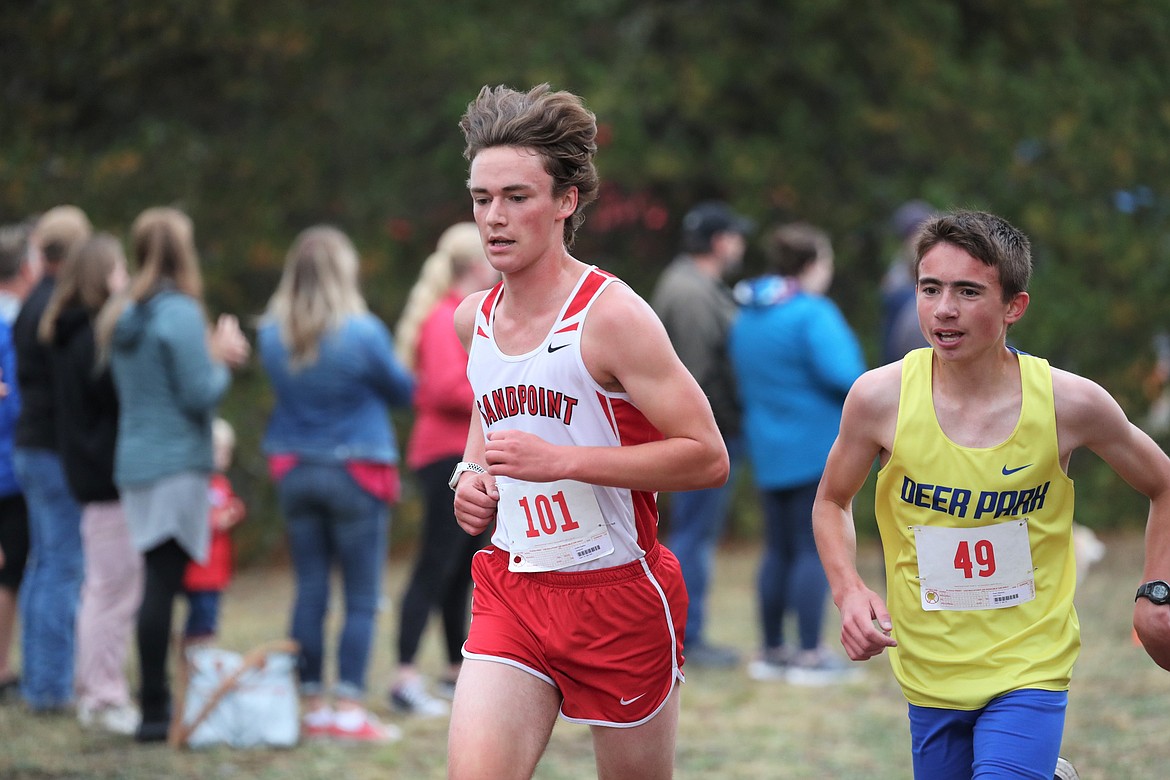 Anders Eastley competes in Saturday's meet.