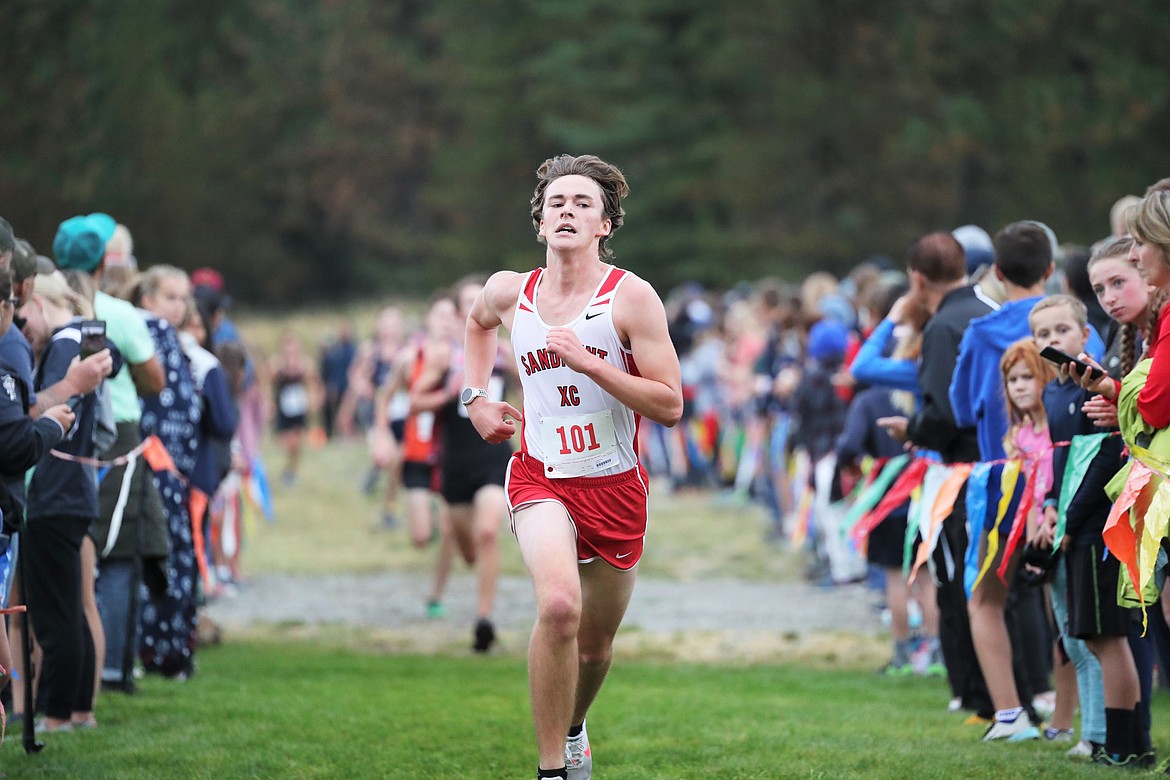 Anders Eastley nears the finish of Saturday's race.